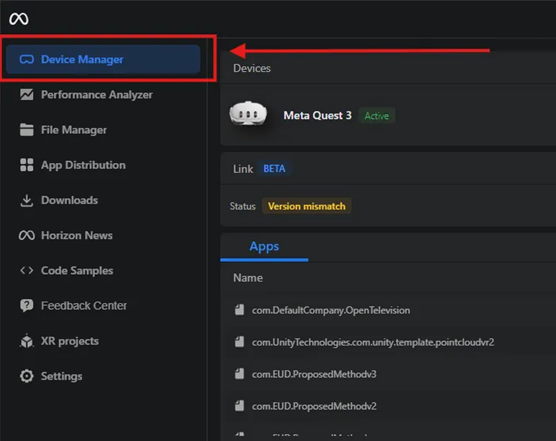 Open Device Manager in MQDH