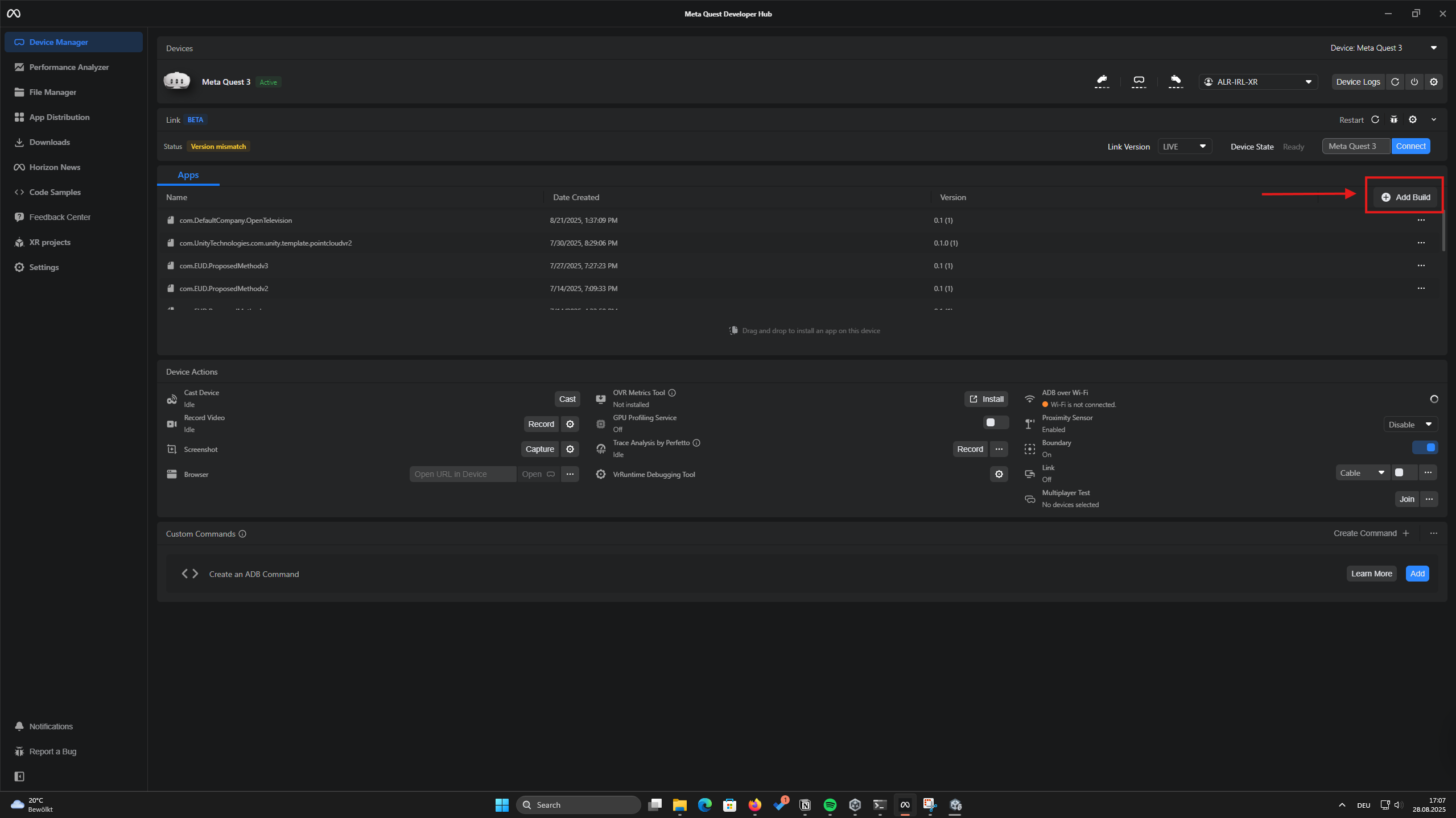 Add the IRIS APK to MQDH